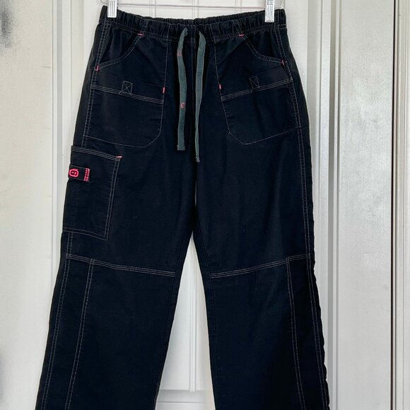 WonderWink WonderFLEX Faith Multi-Pocket Cargo Scrub Pant Black Size Small - Picture 3 of 8